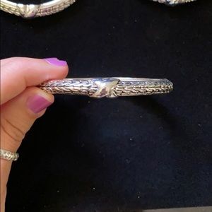 Silver hinged bangle bracelet